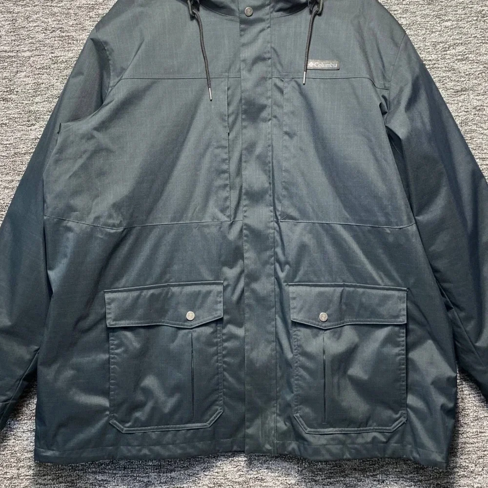 Columbia Omni Tech Interchange Parka Jacket Mens 3XT Dark Slate Gray Hooded Coat